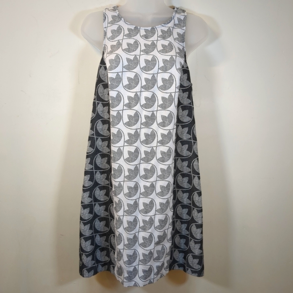 Trina Turk Women's Black and White Pattern Sleeveless Short Dress , Size 4